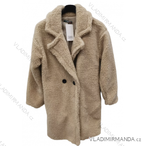 Kabát teddy dlhý rukáv dámsky (S/M ONE SIZE) TALIANSKA MÓDA IMPLI223614