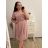 Šaty spoločenské elegantné šifónové krátky rukáv dámske nadrozmer (XL/2XL ONE SIZE) TALIANSKA MÓDA IMM22ZO9013/DUR XL/2XL kráľovská modrá