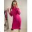 Šaty úpletové s rolákom dlhý rukáv dámske (S/M ONE SIZE) TALIANSKA MÓDA IMM22J51753