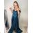Šaty carmen dlhé na ramienka elegantné saténové dámske (S/M ONE SIZE) TALIANSKA MÓDA IMPBB22B22735/DR - ružová marhuľová - S/M