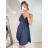 Šaty šifónové elegantné krátke na ramienka dámske (S/M ONE SIZE) TALIANSKA MóDA IM922BONA/DR kráľovská modrá