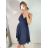 Šaty šifónové elegantné krátke na ramienka dámske (S/M ONE SIZE) TALIANSKA MóDA IM922BONA/DR kráľovská modrá
