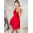 Šaty šifónové elegantné krátke na ramienka dámske (S/M ONE SIZE) TALIANSKA MóDA IM922BONA/DR kráľovská modrá