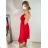Šaty šifónové elegantné krátke na ramienka dámske (S/M ONE SIZE) TALIANSKA MóDA IM922BONA/DR kráľovská modrá