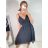 Šaty šifónové elegantné krátke na ramienka dámske (S/M ONE SIZE) TALIANSKA MóDA IM922BONA/DR kráľovská modrá
