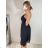Šaty šifónové elegantné krátke na ramienka dámske (S/M ONE SIZE) TALIANSKA MóDA IM922BONA/DR kráľovská modrá