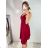 Šaty šifónové elegantné krátke na ramienka dámske (S/M ONE SIZE) TALIANSKA MóDA IM922BONA/DR kráľovská modrá