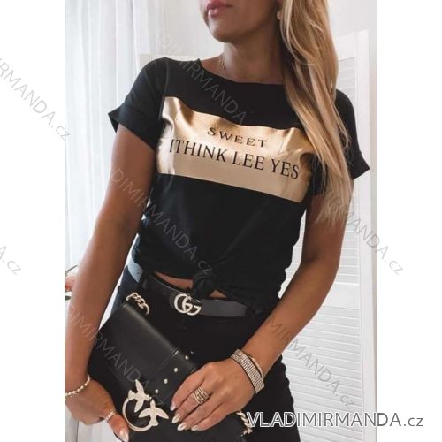 Tričko krátký rukáv dámské  (S/M ONE SIZE) ITALSKÁ MÓDA IMD22109š