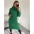 Šaty dlhé pletené s rolákom dlhý rukáv dámske (S/M ONE SIZE) TALIANSKA MÓDA IMWB22341/DR červená S/M