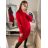Šaty pletené s rolákom dlhý rukáv dámske (S/M/L ONE SIZE) TALIANSKA MóDA IM4221085/DU červená