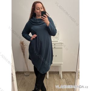 Šaty sanetové s goliérem dlhý rukáv dámske nadrozmer (2X/3XL ONE SIZE) TALIANSKA MóDA IM4221295