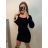 Šaty elegantné úpletové dlhý rukáv dámske (S/M ONE SIZE) TALIANSKA MÓDA IMPBB22Y22966/DU S/M červená