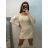 Šaty elegantné úpletové dlhý rukáv dámske (S/M ONE SIZE) TALIANSKA MÓDA IMPBB22Y22966/DU S/M červená