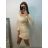 Šaty elegantné úpletové dlhý rukáv dámske (S/M ONE SIZE) TALIANSKA MÓDA IMPBB22Y22966/DU S/M červená