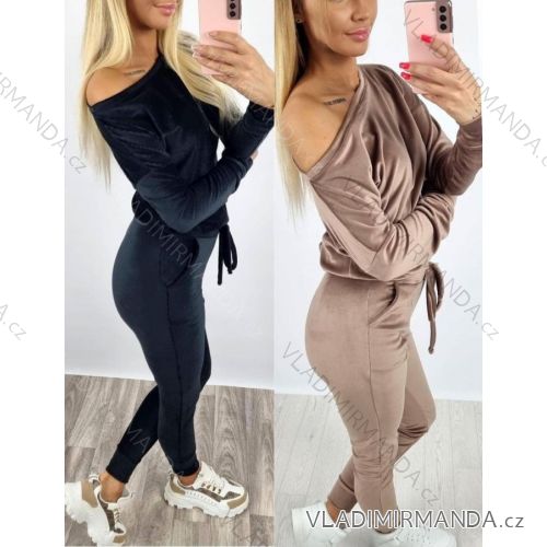 Súprava tepláková welur dámske (S/M ONE SIZE) TALIANSKA MÓDA IMWC23003