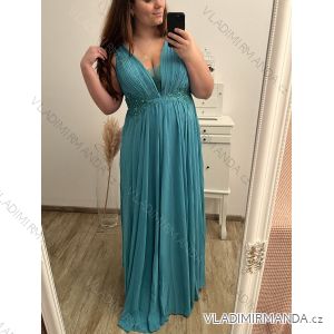 Šaty plesové elegantné spoločenské bez rukávu dámske nadrozmer (L/XL/2XL ONE SIZE) TALIANSKA MÓDA IMM2360029/DU