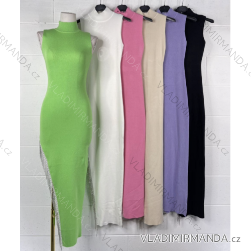 Šaty úpletové s rolákom bez rukávu dámske (S/M ONE SIZE) TALIANSKA MÓDA IMPBB23880r