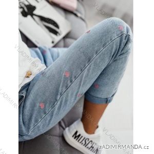 Rifle jeans dlhé dámske (S, M, L, XL) M.SARA MSR23HEART