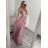 Šaty elegantné bez rukávov dlhé plesové dámske (S/M ONE SIZE) TALIANSKA MÓDA IMM22ZQL-60025/DU   lososová
   S/M