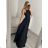 Šaty elegantné bez rukávov dlhé plesové dámske (S/M ONE SIZE) TALIANSKA MÓDA IMM22ZQL-60025/DU   lososová
   S/M