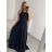 Šaty elegantné bez rukávov dlhé plesové dámske (S/M ONE SIZE) TALIANSKA MÓDA IMM22ZQL-60025/DU   lososová
   S/M