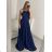 Šaty elegantné bez rukávov dlhé plesové dámske (S/M ONE SIZE) TALIANSKA MÓDA IMM22ZQL-60025/DU   lososová
   S/M