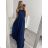 Šaty elegantné bez rukávov dlhé plesové dámske (S/M ONE SIZE) TALIANSKA MÓDA IMM22ZQL-60025/DU   lososová
   S/M