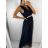 Šaty dlhé spoločenské elegantné plesové dámske (S/M ONE SIZE) TALIANSKA MÓDA IMM22Q52232/DR6 tmavě modrá