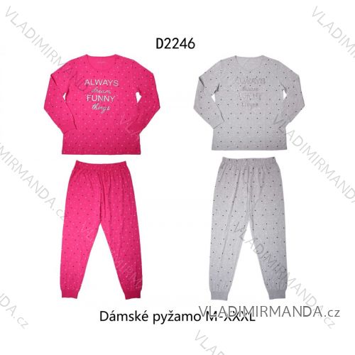 Pyžamo dlhé dlhý rukáv dámske (M-3XL) WOLF D2144