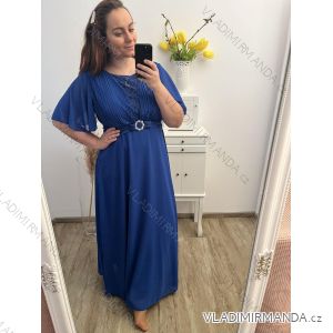 Šaty dlhé spoločenské elegantné letné bez rukávu dámske nadrozmer (XL/2XL ONE SIZE) TALIANSKA MÓDA IMPSH22BIANCA