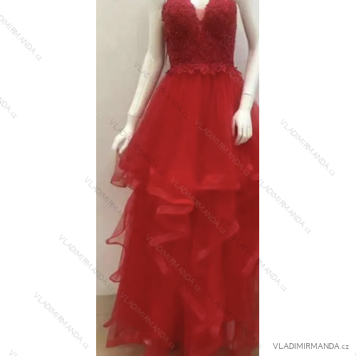 Šaty dlhé elegantné spoločenské na ramienka dámske (S/M ONE SIZE) TALIANSKA MÓDA FMPRP23DF8958