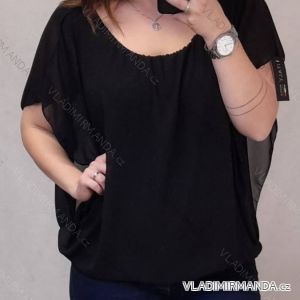 Blúzka/tunika šifón krátky rukáv dámske (M/L ONE SIZE) TALIANSKA MóDA IMD230511