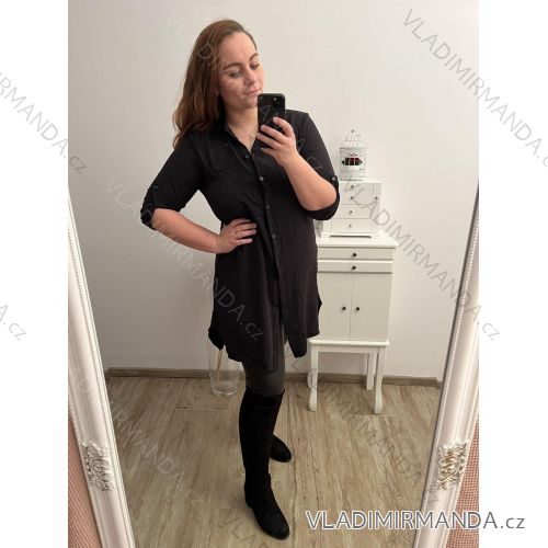 Košeľa predĺžená 3/4 dlhý rukáv dámska (L/XL/2XL ONE SIZE) TALIANSKA MóDA IM423017