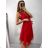 Šaty společenské tylové na ramínka dámské (S/M/L ONE SIZE) ITALSKá MóDA IM9239005/DU M / L biela