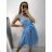 Šaty společenské tylové na ramínka dámské (S/M/L ONE SIZE) ITALSKá MóDA IM9239005/DU M / L biela