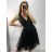 Šaty společenské tylové na ramínka dámské (S/M/L ONE SIZE) ITALSKá MóDA IM9239005/DU M / L biela