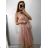 Šaty společenské tylové na ramínka dámské (S/M/L ONE SIZE) ITALSKá MóDA IM9239005/DU M / L biela