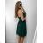 Šaty šifónové elegantné krátke na ramienka dámske (S/M ONE SIZE) TALIANSKA MóDA IM922BONA/DR kráľovská modrá
