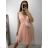 Šaty společenské tylové na ramínka dámské (S/M/L ONE SIZE) ITALSKá MóDA IM9239005/DU M / L biela