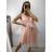 Šaty společenské tylové na ramínka dámské (S/M/L ONE SIZE) ITALSKá MóDA IM9239005/DU M / L biela