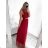 Šaty dlhé spoločenské elegantné plesové dámske (S/M ONE SIZE) TALIANSKA MÓDA IMM22Q52232/DR6 tmavě modrá