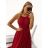 Šaty elegantné bez rukávov dlhé plesové dámske (S/M ONE SIZE) TALIANSKA MÓDA IMM22ZQL-60025/DU   lososová
   S/M
