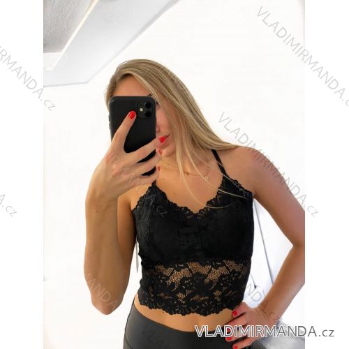 Top/tielko krajkové na ramienka dámske (S/M ONE SIZE) TALIANSKA MÓDA IMPBB22W135