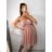 Šaty elegantné spoločenské na ramienka dámske (S/M ONE SIZE) TALIANSKA MÓDA IMPSH23ROMA/DU S/M staroružová