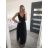 Šaty elegantné dlhé na ramienka šifónové dámske (S/M ONE SIZE) TALIANSKA MODA IMM22Q52303/DUR S/M ružová