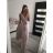 Šaty elegantné dlhé na ramienka šifónové dámske (S/M ONE SIZE) TALIANSKA MODA IMM22Q52303/DUR S/M ružová