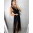 Šaty elegantné dlhé na ramienka šifónové dámske (S/M ONE SIZE) TALIANSKA MODA IMM22Q52303/DUR S/M ružová