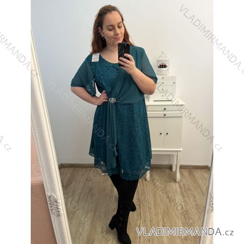 Šaty elegantné spoločenské dámske nadrozmer (XL/2XL ONE SIZE) TALIANSKA MÓDA IMH23VOLTERA