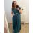 Šaty plesové elegantné spoločenské rukáv dámske nadrozmer (L/XL ONE SIZE) TALIANSKA MÓDA IMM23FRANCESCA/DUR kráľovská modrá