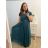 Šaty plesové elegantné spoločenské rukáv dámske nadrozmer (L/XL ONE SIZE) TALIANSKA MÓDA IMM23FRANCESCA/DUR kráľovská modrá